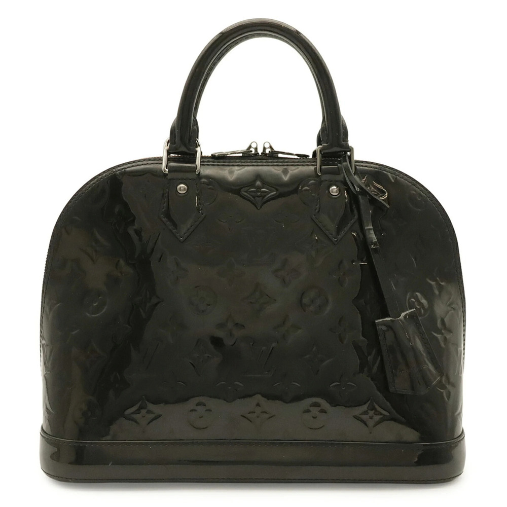 LOUIS VUITTON Alma PM Monogram Vernis Handbag, Enamel Patent Leather, Noir Bl...